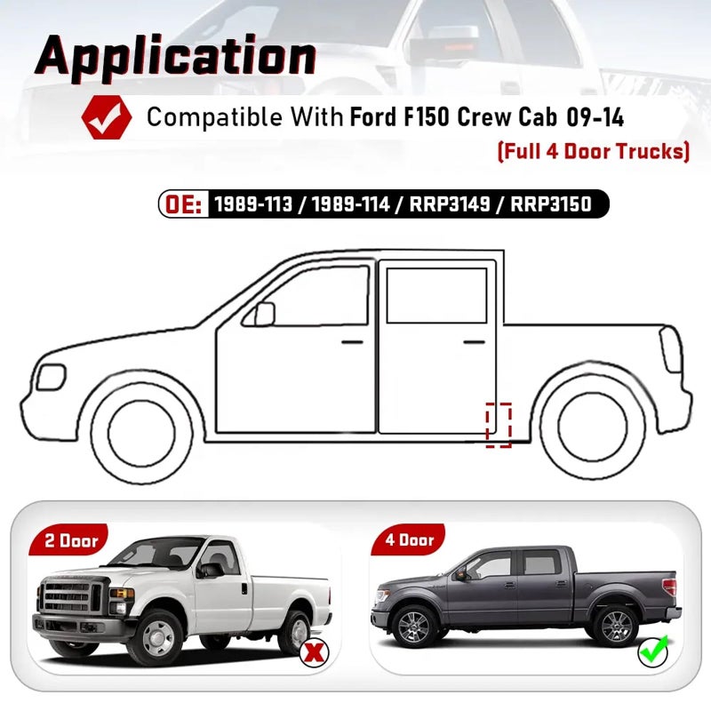 Wocch F150 Cab Corners Pickup Truck Corner Rust Repair Steel Panel Cover for Ford F150 Crew Cab 4 Door 2009 2010 2011 2012 2013 2014 - Image 2